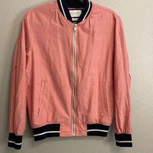 DENIM & FLOWERS- Seer Sucker zip up jacket - Size small